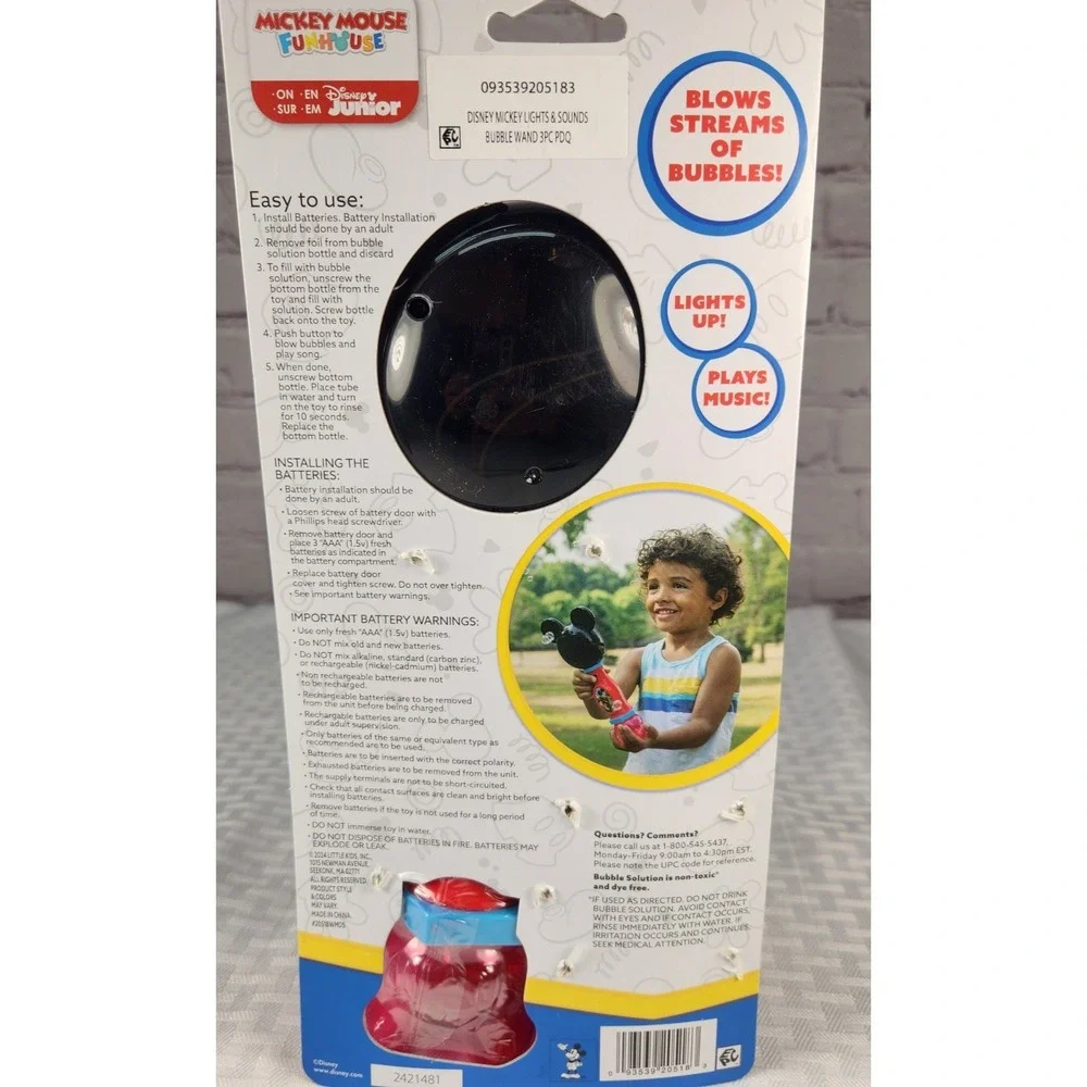 Disney Mickey Mouse Lights & Sound Bubble Wand Summer Fun!